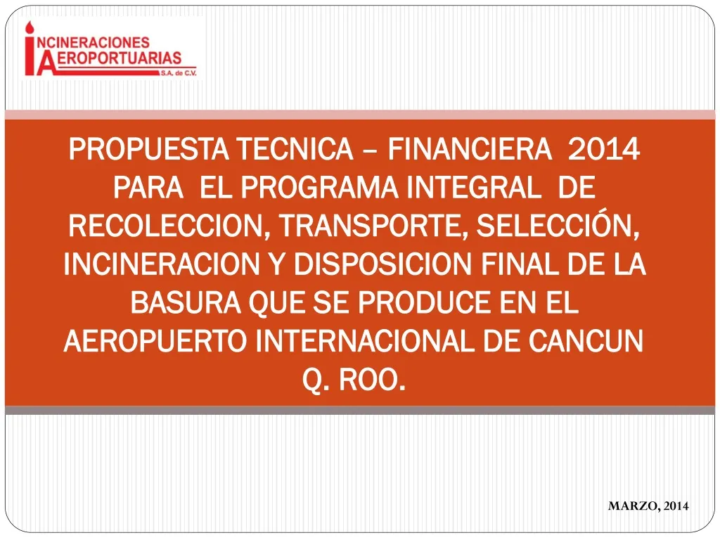 propuesta tecnica financiera 2014 para