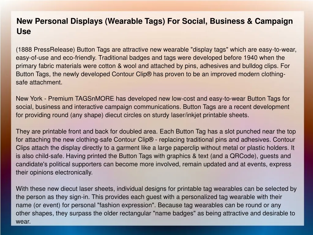 new personal displays wearable tags for social