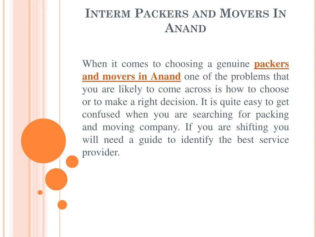 interm packers and movers in anand