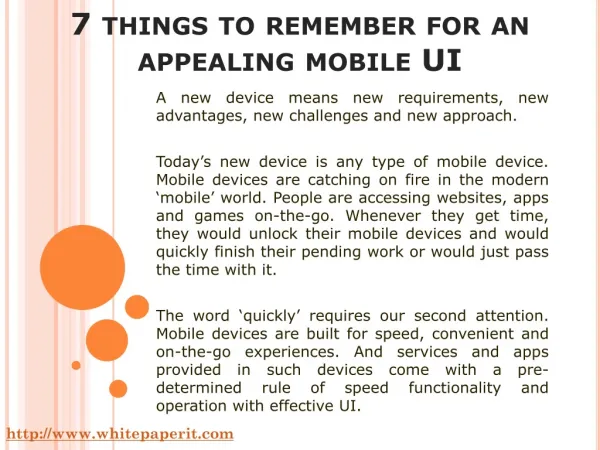 7 things to remember for an appealing mobile UI