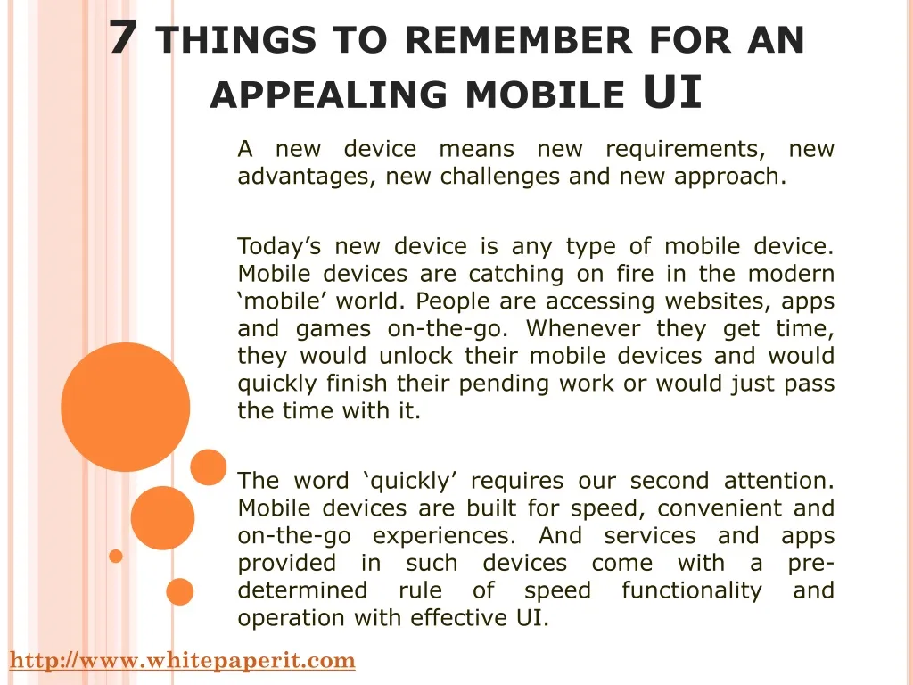 7 things to remember for an appealing mobile ui