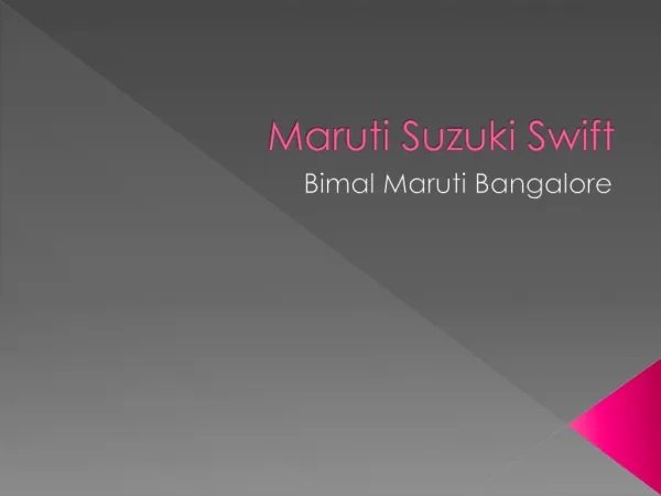 Maruti Swift Price In Bangalore