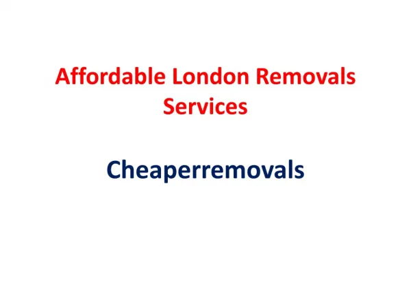 Best Removals London