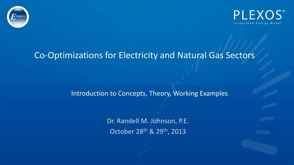 co optimizations for electricity and natural gas sectors