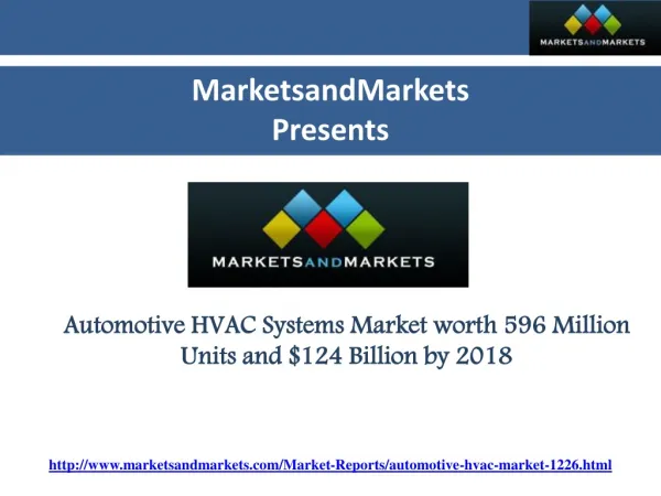 Automotive HVAC Systems Market worth 596 Million Units and $
