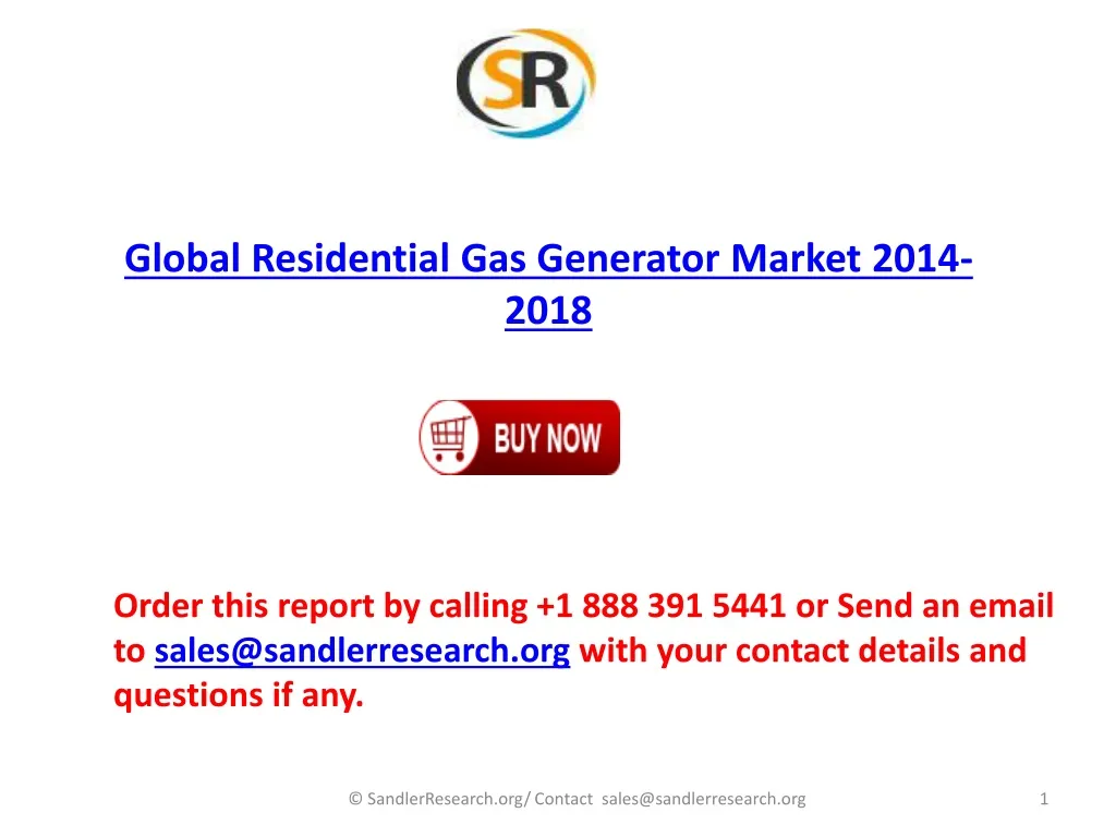 global residential gas generator market 2014 2018