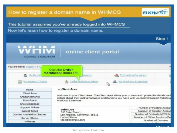 How To Register a Domain name in WHMCS by eUKhost
