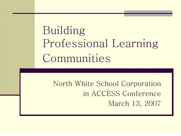 building professional learning communities