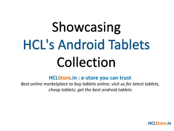 Buy HCL Latest Cheap Wifi Android Tablets