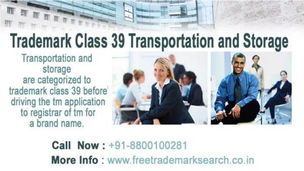 Trademark Class 39 | Transportation and Storage