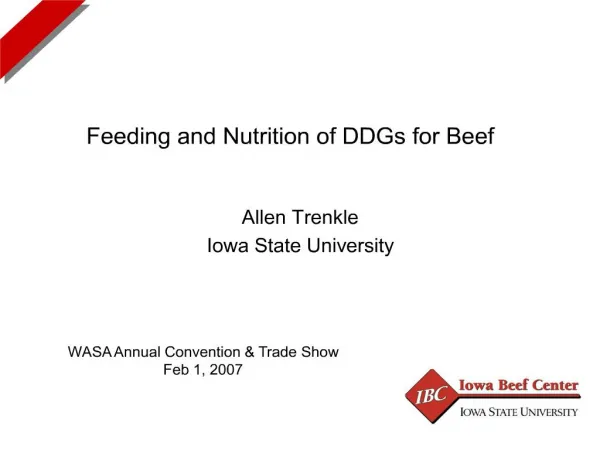 feeding and nutrition of ddgs for beef