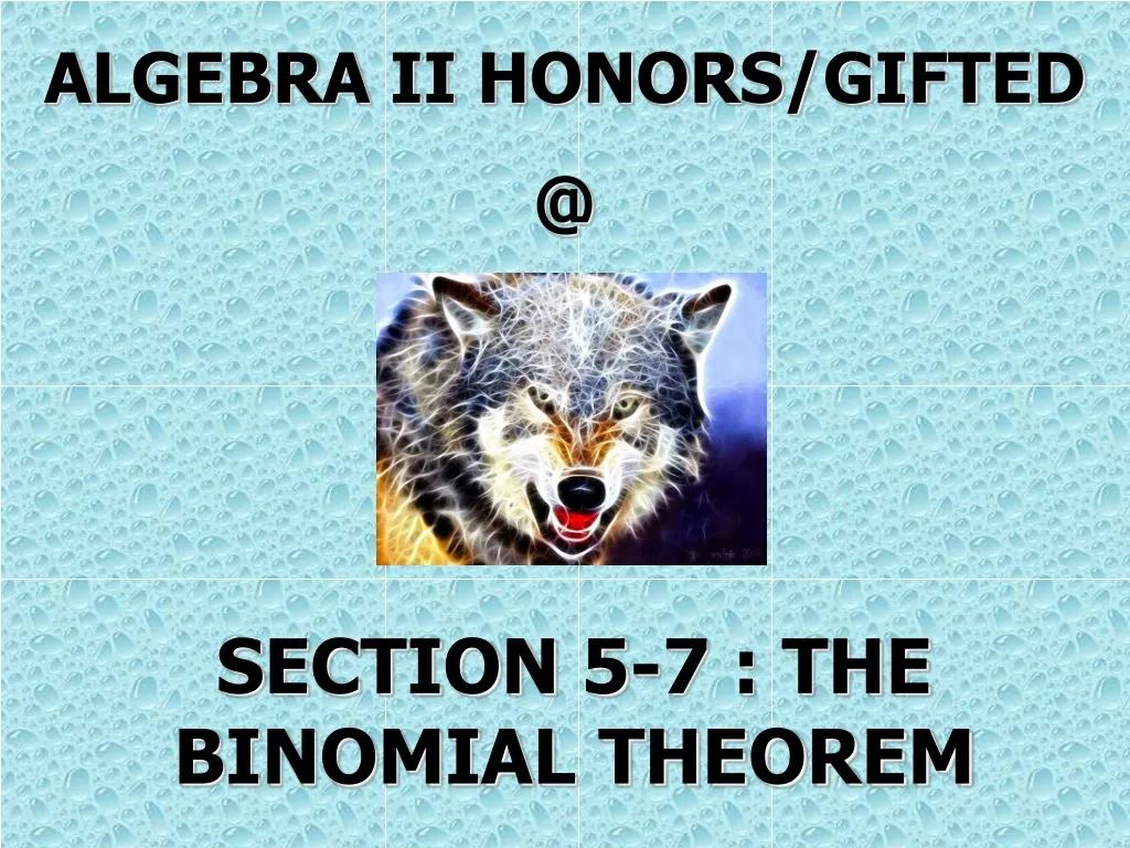 algebra ii honors gifted @