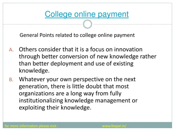 View of college online payment
