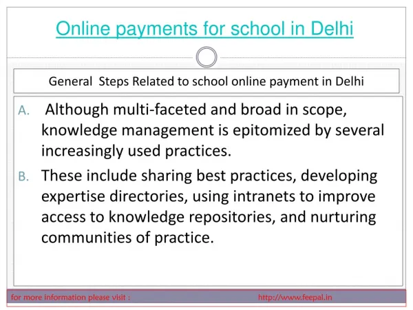 Useful Information about online paymnet for school in Delhi