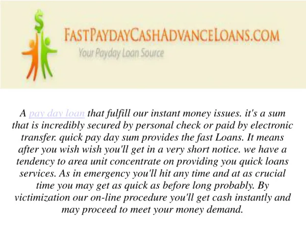 Fast Cash Payday Loan