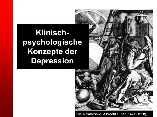 Klinisch-psychologische Konzepte der Depression