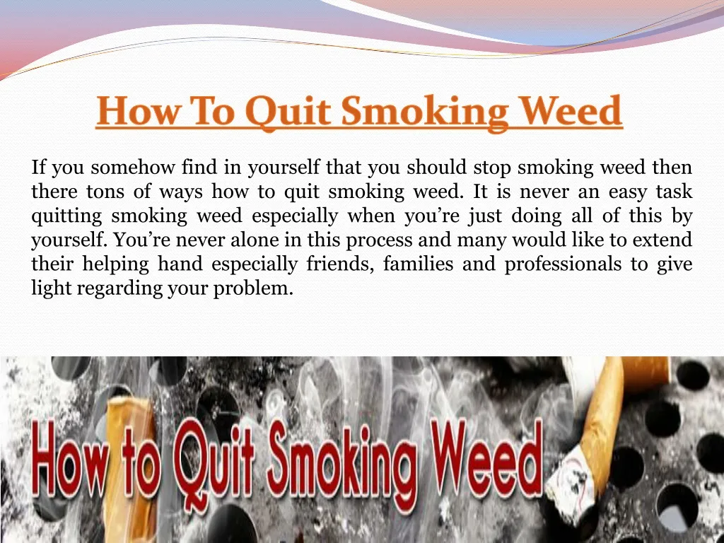 how to quit smoking weed