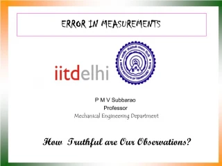 ERROR IN MEASUREMENTS - slide 1