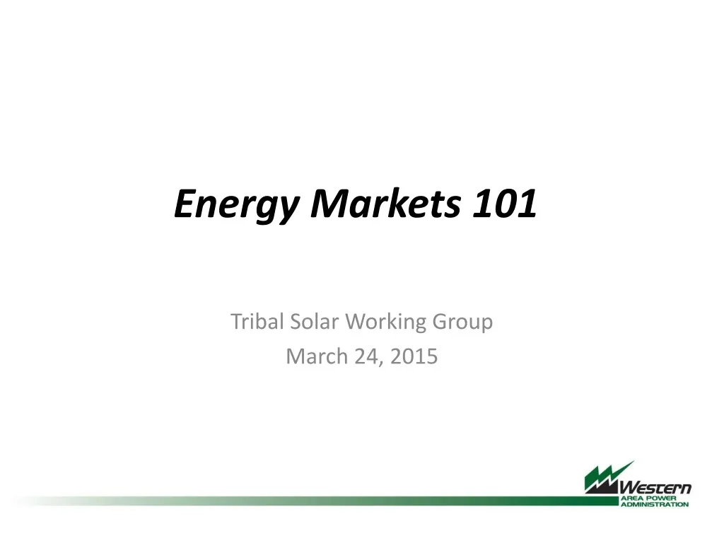 energy markets 101