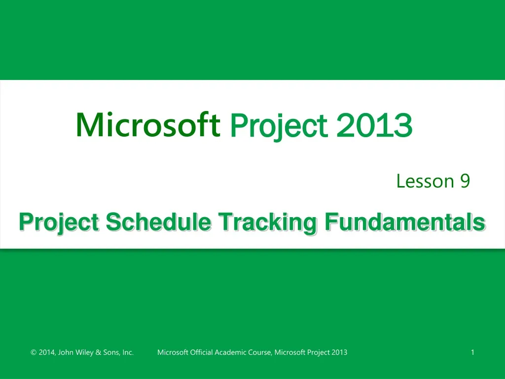 project schedule tracking fundamentals