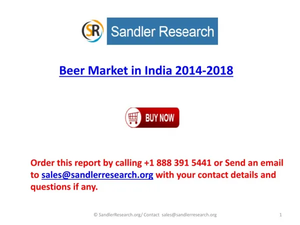 2018 Beer Industry in India Analysis and Forecast