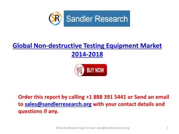 2018 Global Non-destructive Testing Equipment Industry Analy
