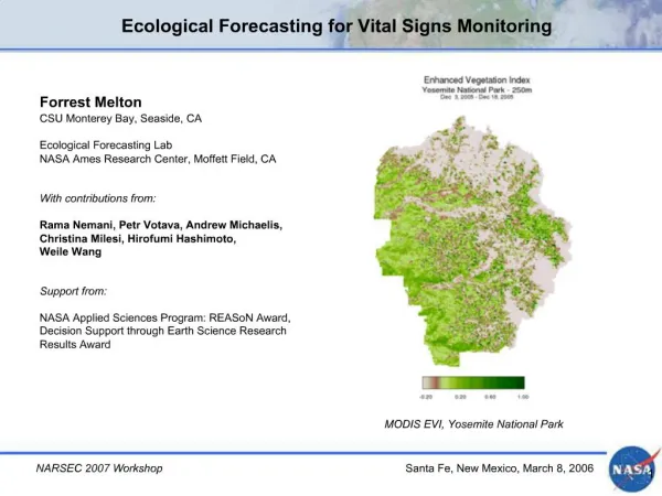 Ecological Forecasting for Vital Signs Monitoring