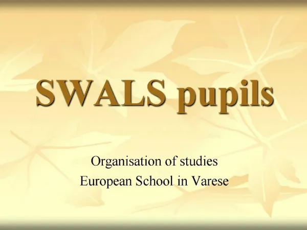SWALS pupils