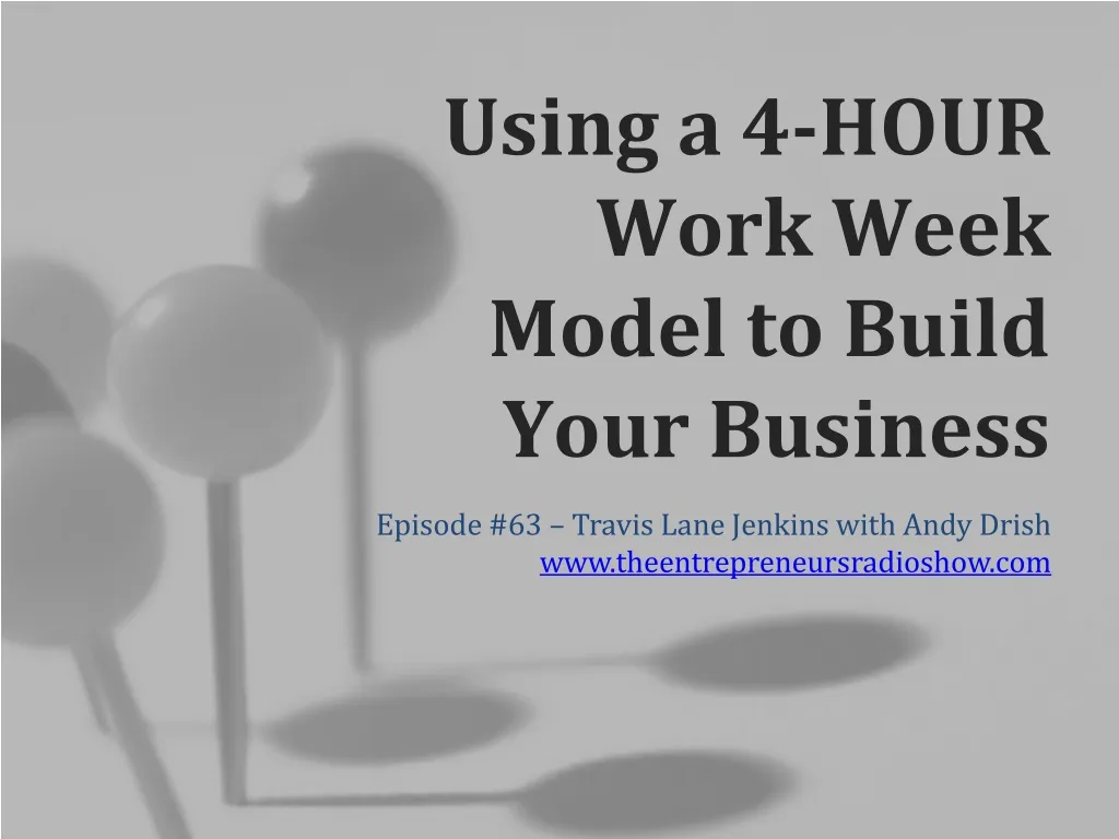 using a 4 hour work week model to build your business