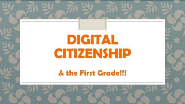 Digital Citizenship for First Grade