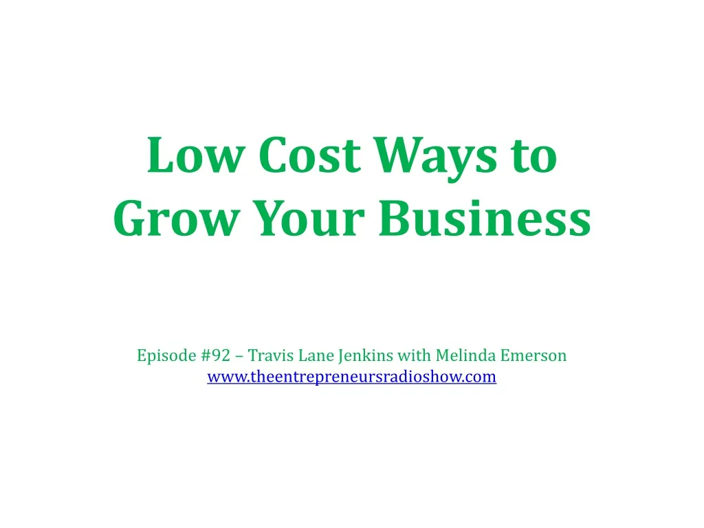 low cost ways to grow your business