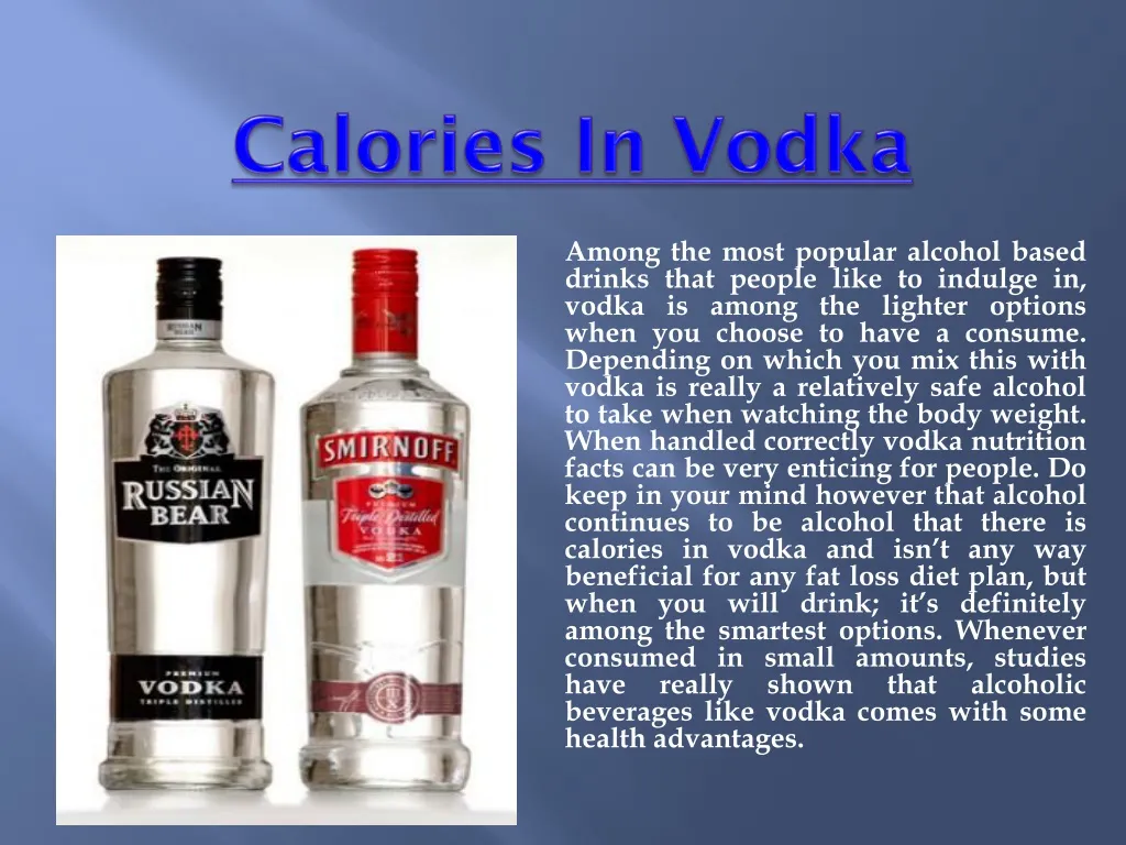 calories in vodka