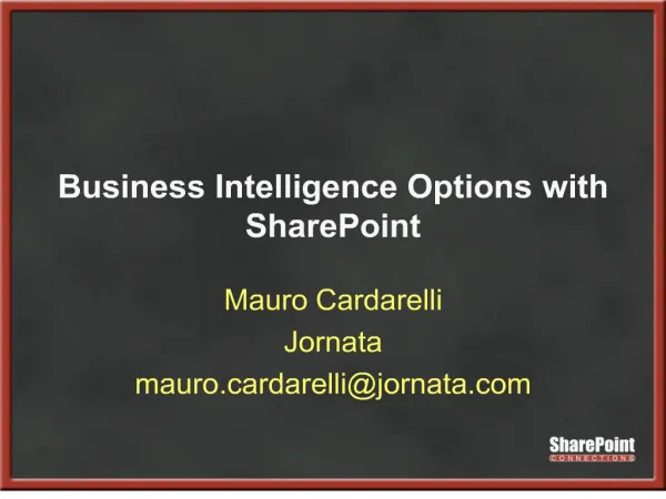 business intelligence options with sharepoint