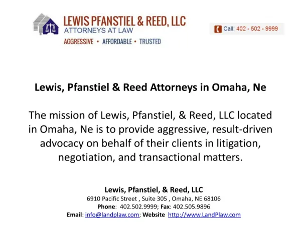 Lewis, Pfanstiel, & Reed, LLC | family lawyers Omaha, NE