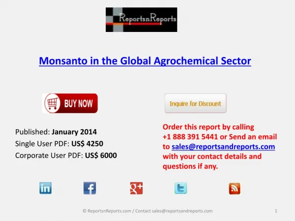 Monsanto in the Global Agrochemical Market Comprehensive Ana