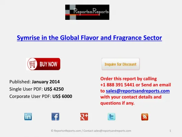 Symrise in the Global Flavor and Fragrance Market Comprehens