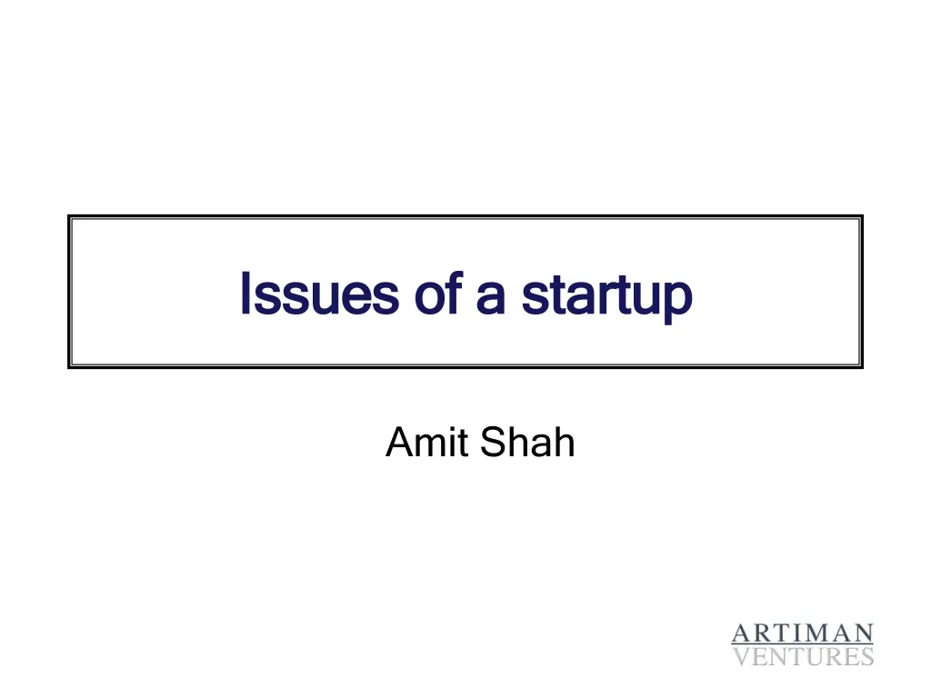 issues of a startup