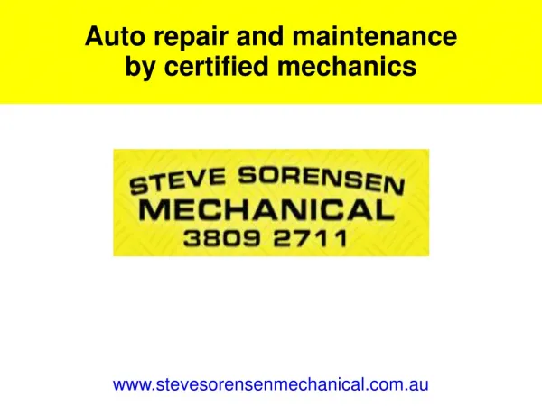 Auto repair and maintenance by certified mechanics