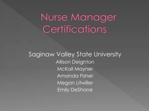 Nurse Manager Certifications