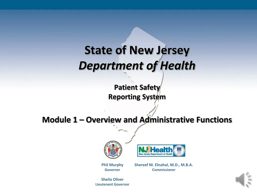 state of new jersey department of health patient