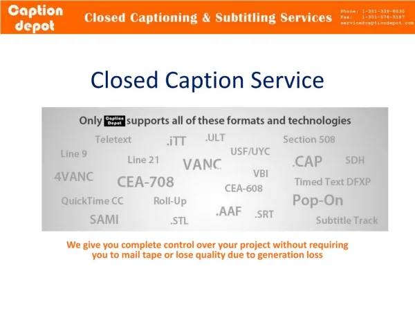 Closed Caption Service