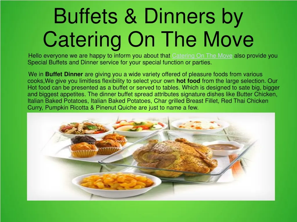 buffets dinners by catering on the move