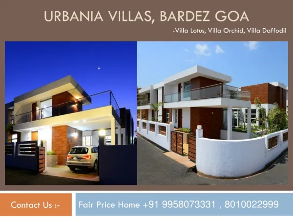 Urbania Villas For Sale in Goa