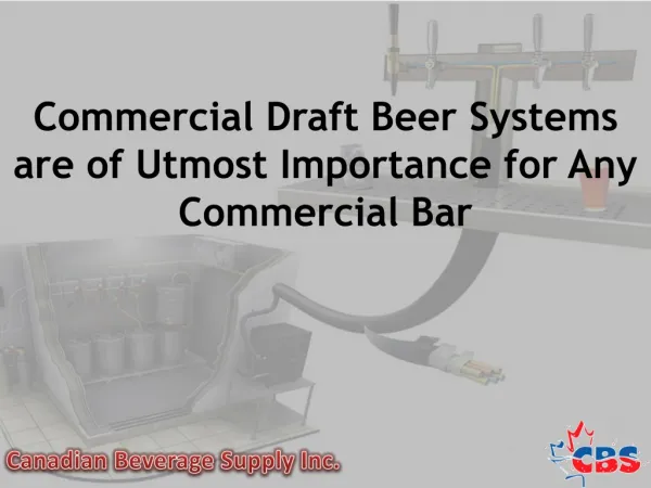 Commercial Draft Beer Systems are of Utmost Importance for A