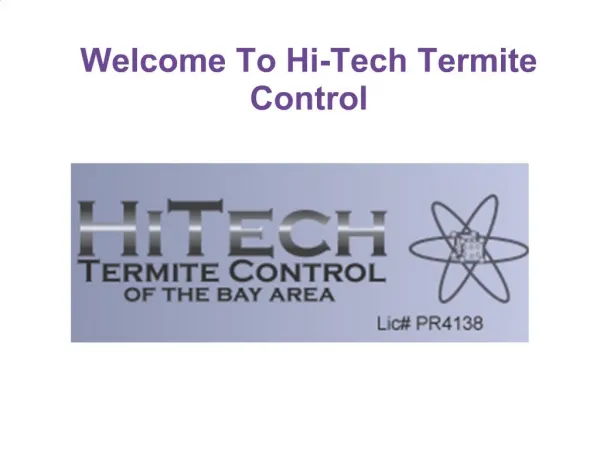 Welcome To Hitech Termite Control