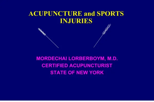 acupuncture and sports injuries