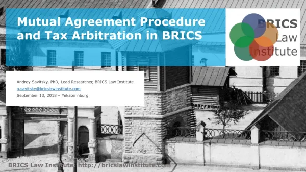 Mutual Agreement Procedure and Tax Arbitration in BRICS