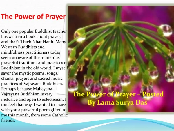 The Power of Prayer - Lama Surya Das