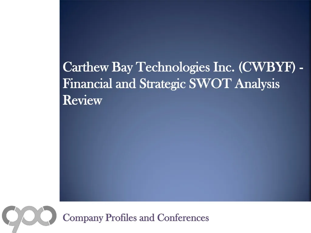 carthew bay technologies inc cwbyf financial