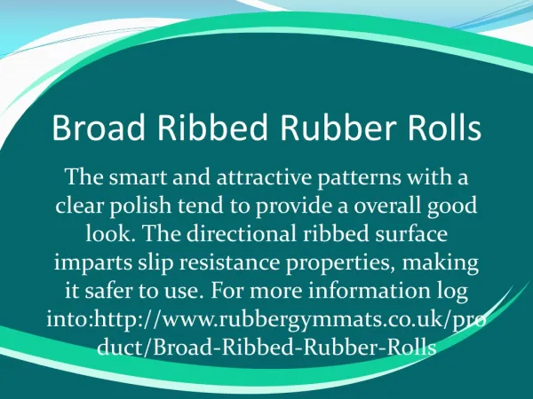 Broad Ribbed Rubber Rolls